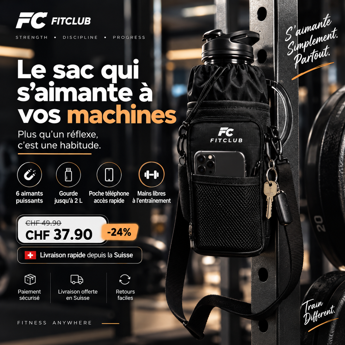 Sac Magnétique fitness FITCLUB™